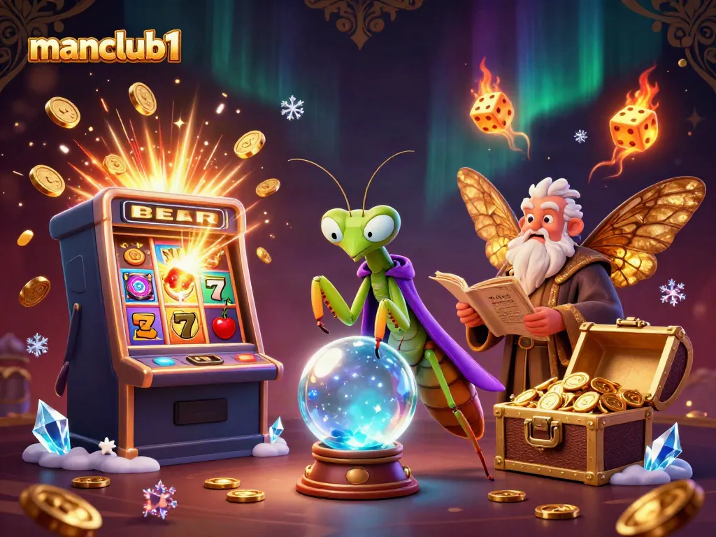 Experience thrilling gaming at manclub1 with a mystical scene of fortune tellers and jackpots.