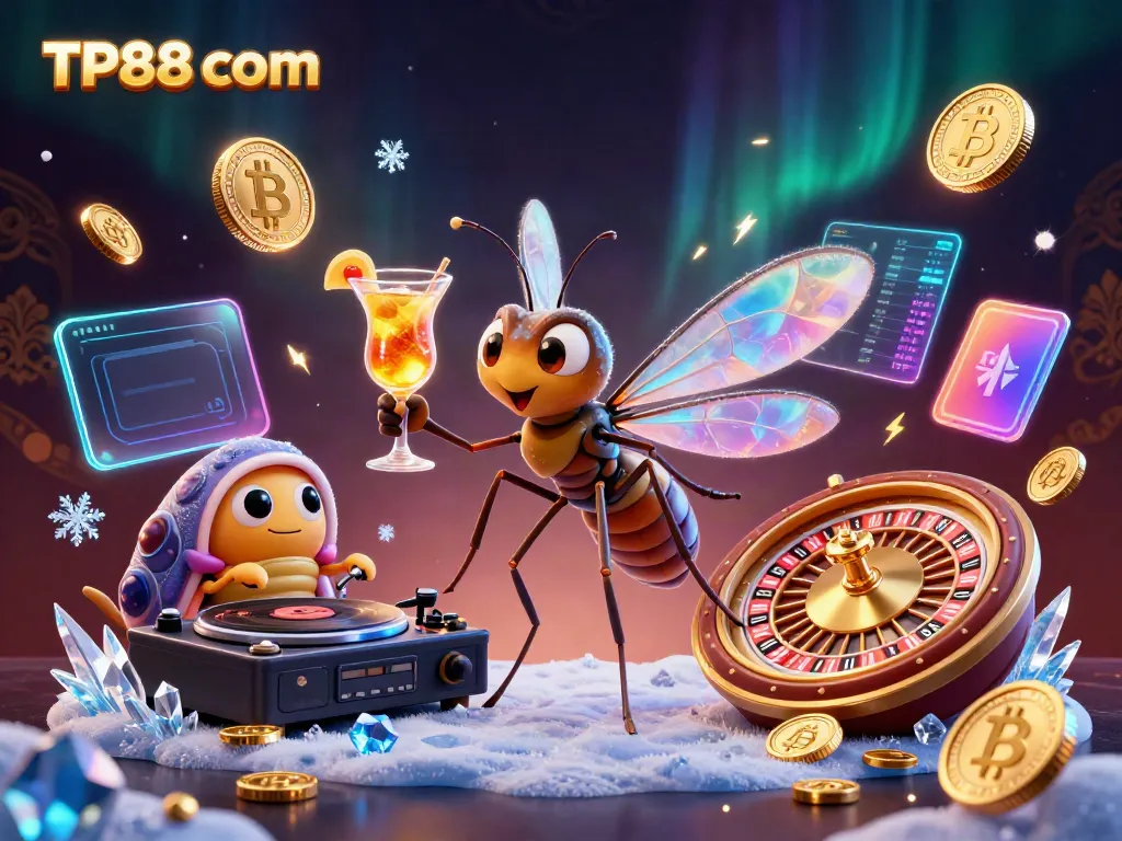 Experience the excitement of the casino with TP88 com's vibrant digital gaming scene featuring unique characters and elements.