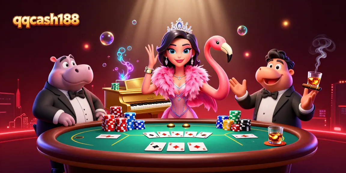 Experience thrilling gameplay at qqcash188 with vibrant casino details and engaging characters.