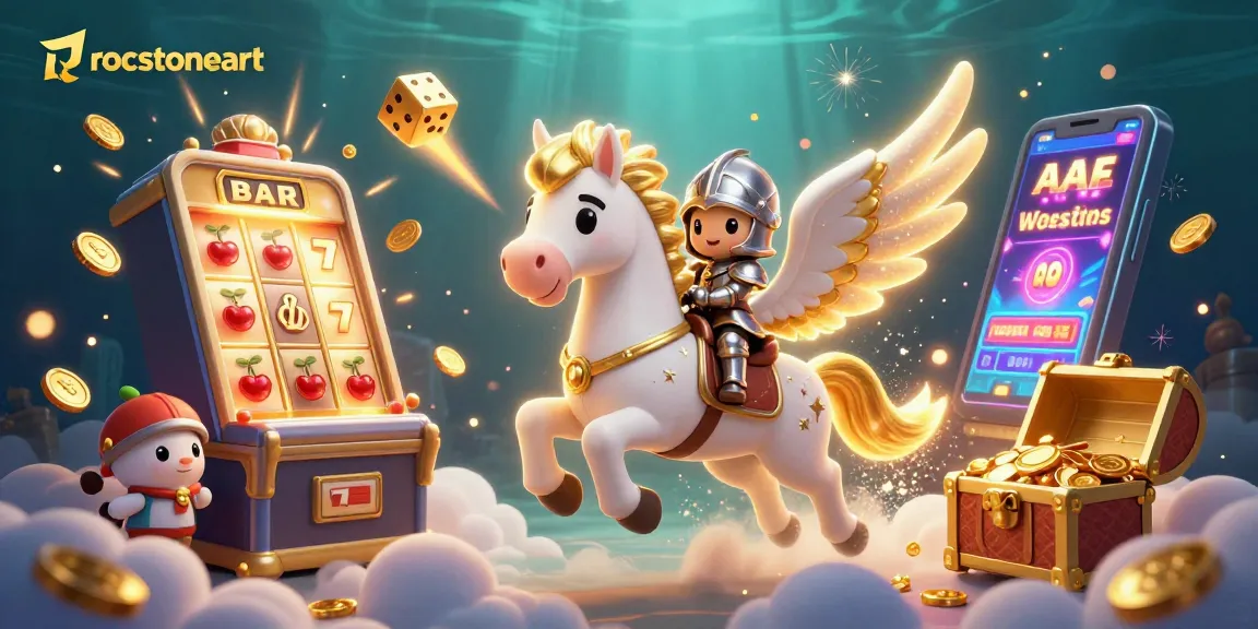 Experience thrilling gameplay at rocstoneart with celestial knights, slot machines, and magical elements.