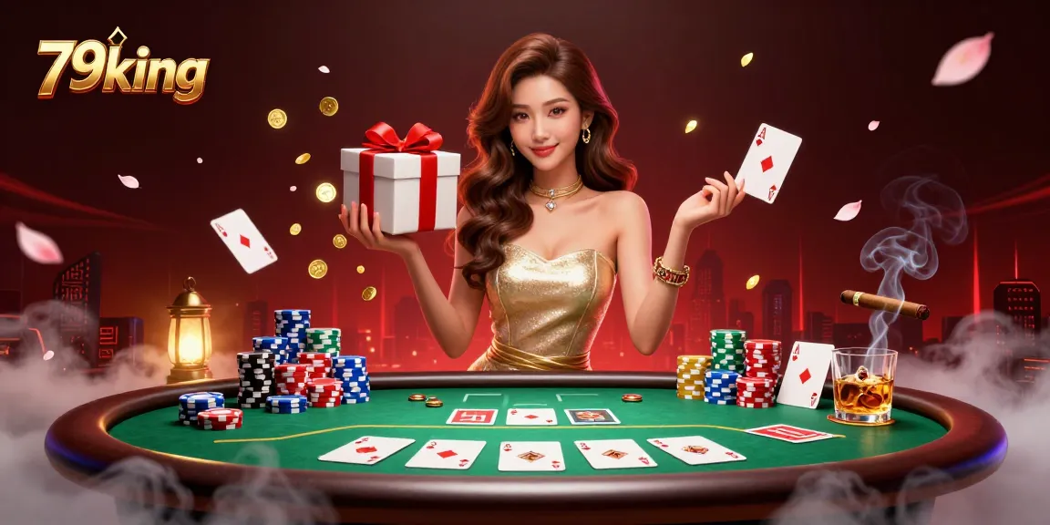 Win big at 79king with a festive casino scene showcasing vibrant entertainment and excitement.