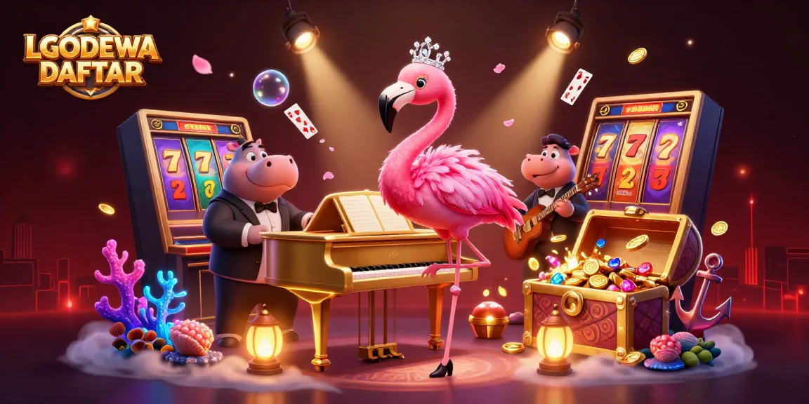 Engage in winning strategies at LGODEWA DAFTAR with vibrant casino elements and lively characters.