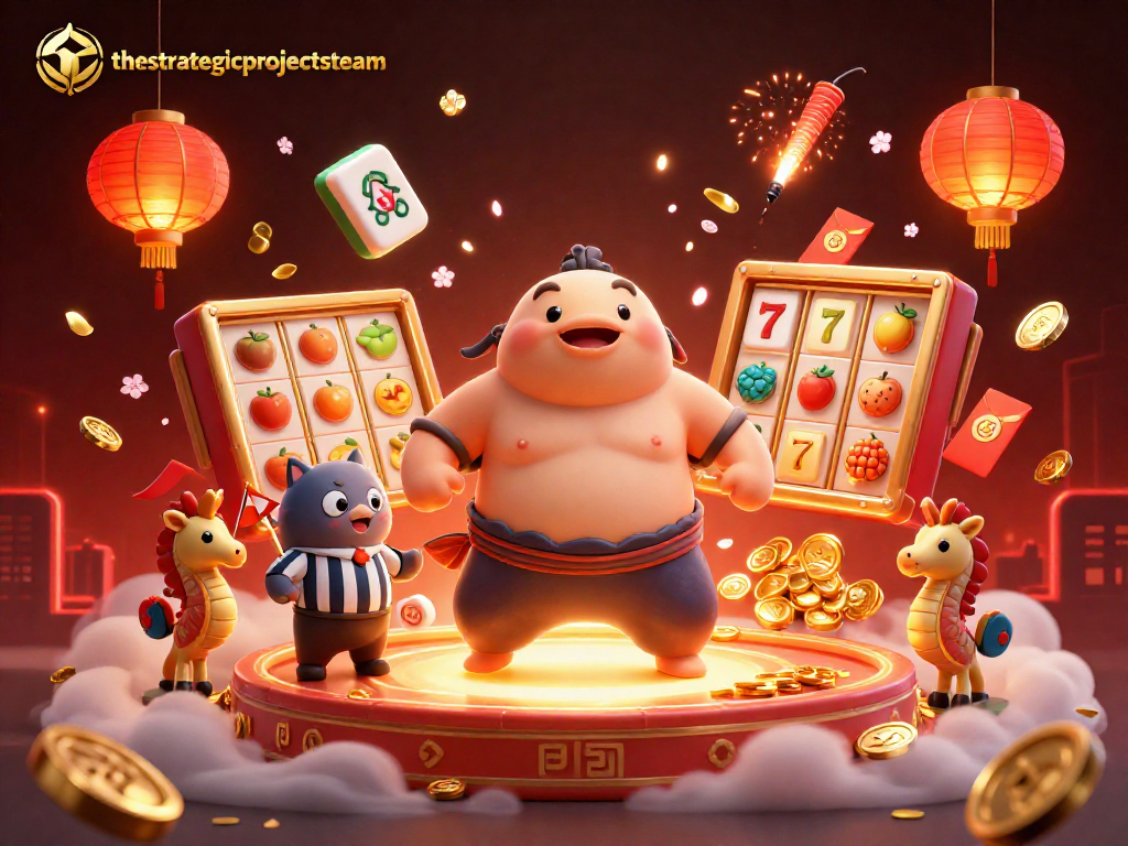 Engage with thestrategicprojectsteam at a vibrant credit card casino scene with animated characters and rich game elements.
