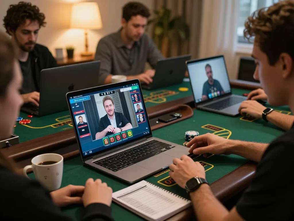 TT88 players enjoying live dealer blackjack at home with engaging screens and cozy atmosphere.