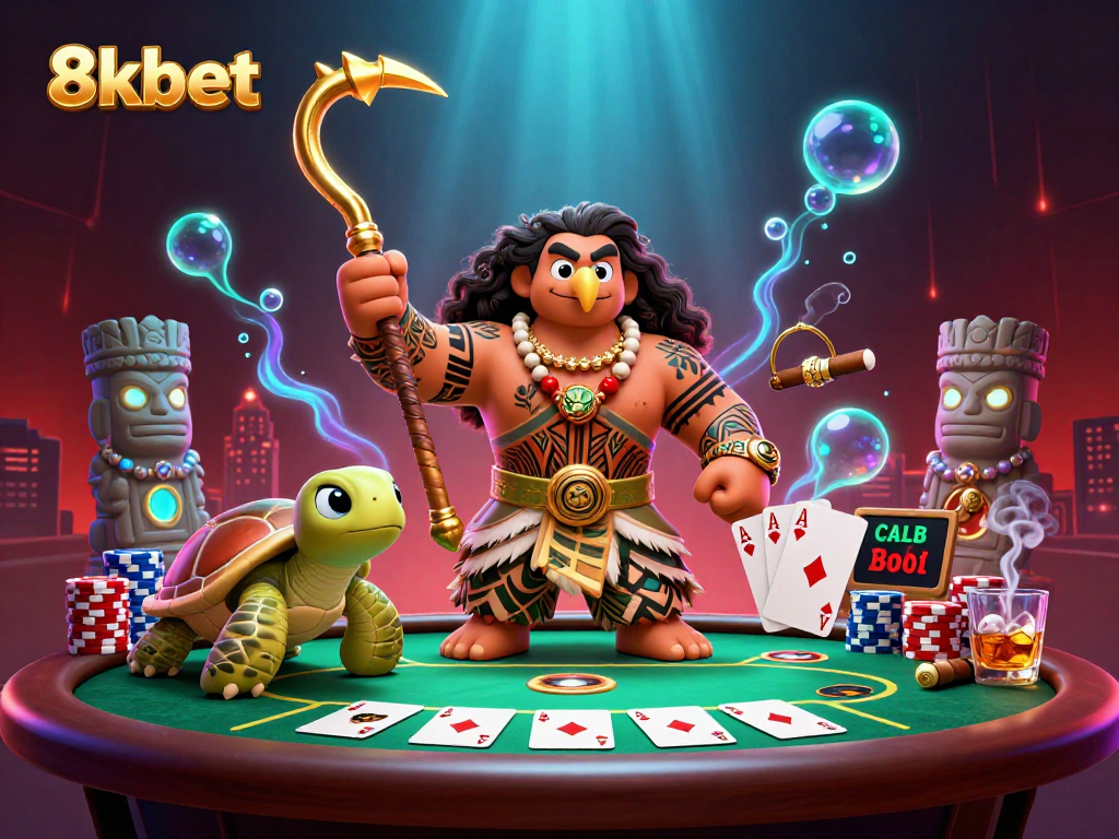 Join the action at 8xbet with lively poker scenes featuring colorful chips and vibrant characters.