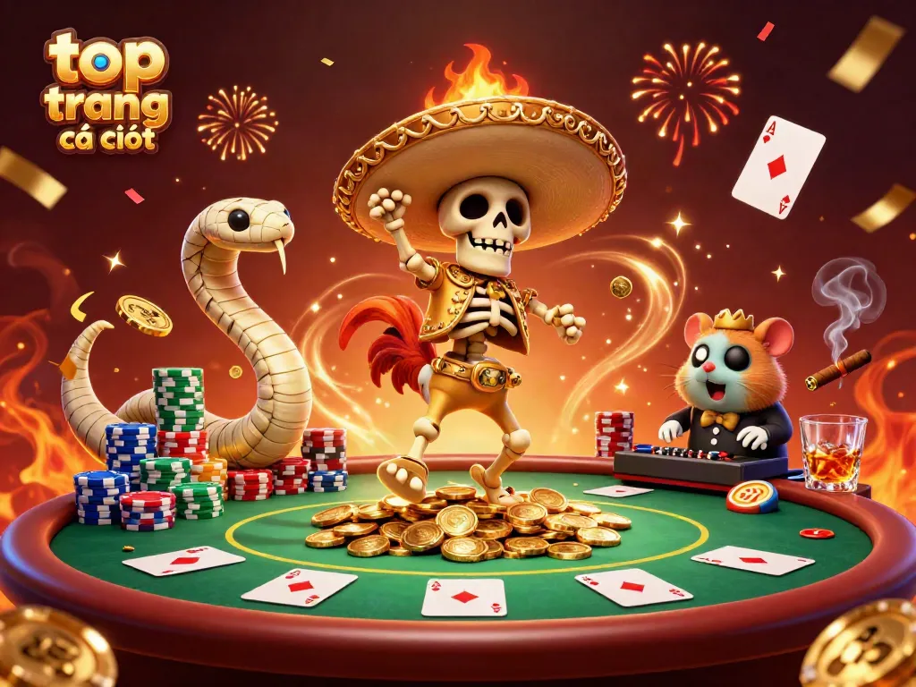 Các trang cá cược uy tín hấp dẫn với những nhân vật vui nhộn trong không gian casino.