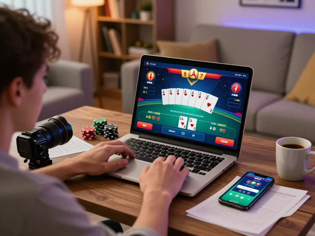 Engaging in online poker gaming with 789 as the screen showcases colorful cards and betting options, enhancing player strategy.
