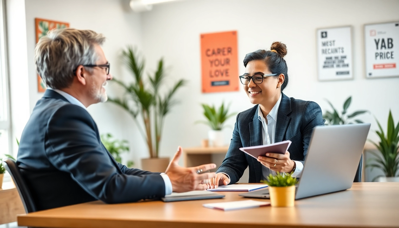 Engaging career coaching session with mentor guiding a young professional for career development.