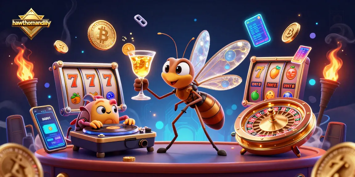 Play slots and win big with hawthornandlily's captivating casino illustration featuring dynamic gaming elements.