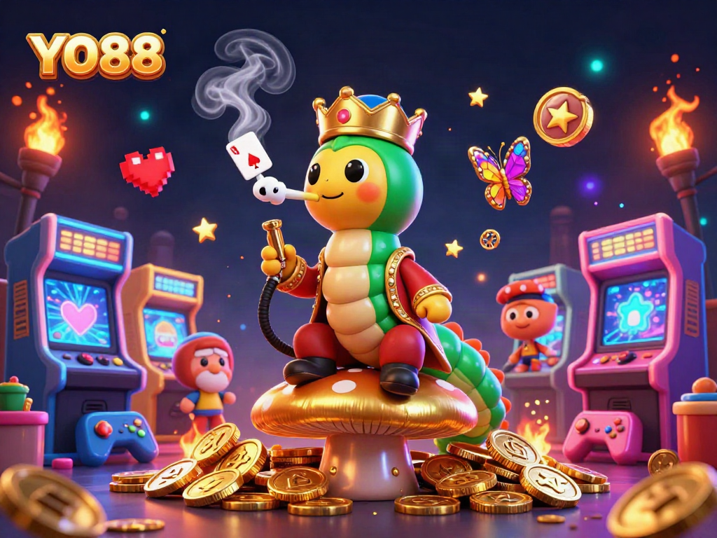 Experience the thrill of winning with YO88 in this vibrant casino world illustration.
