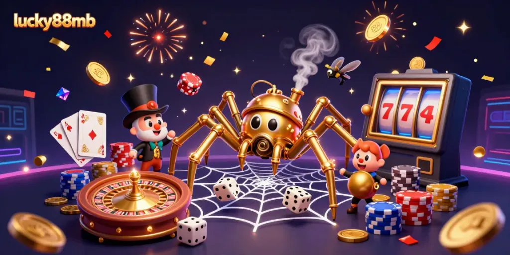 Experience the excitement of lucky88mb with vibrant casino elements and intricate characters.
