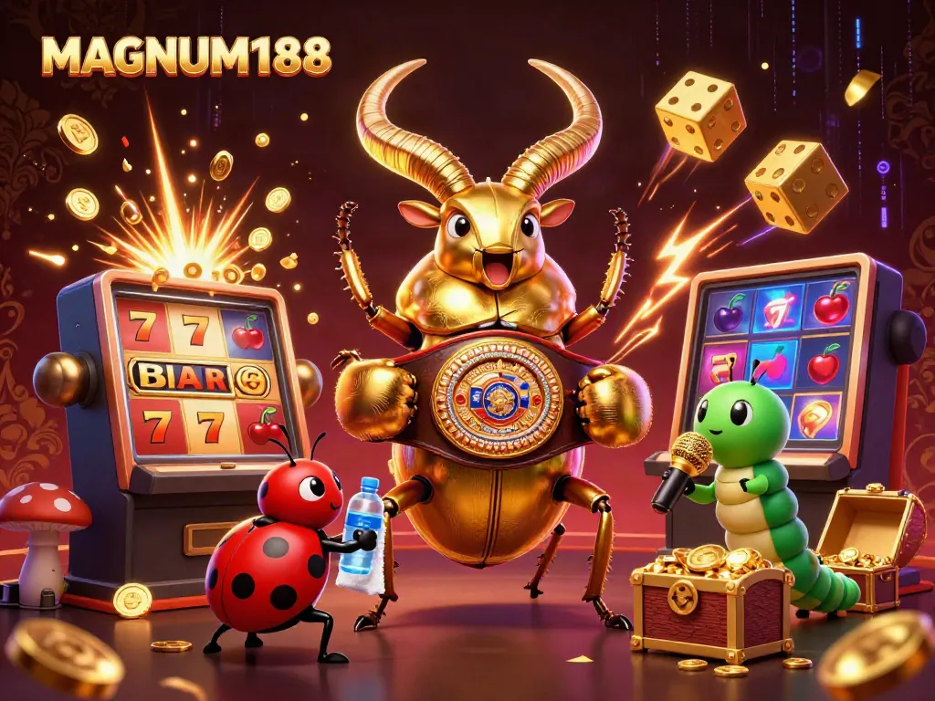 Spin to win on MAGNUM188 with vibrant 3D characters, jackpot slots, and dynamic casino action.
