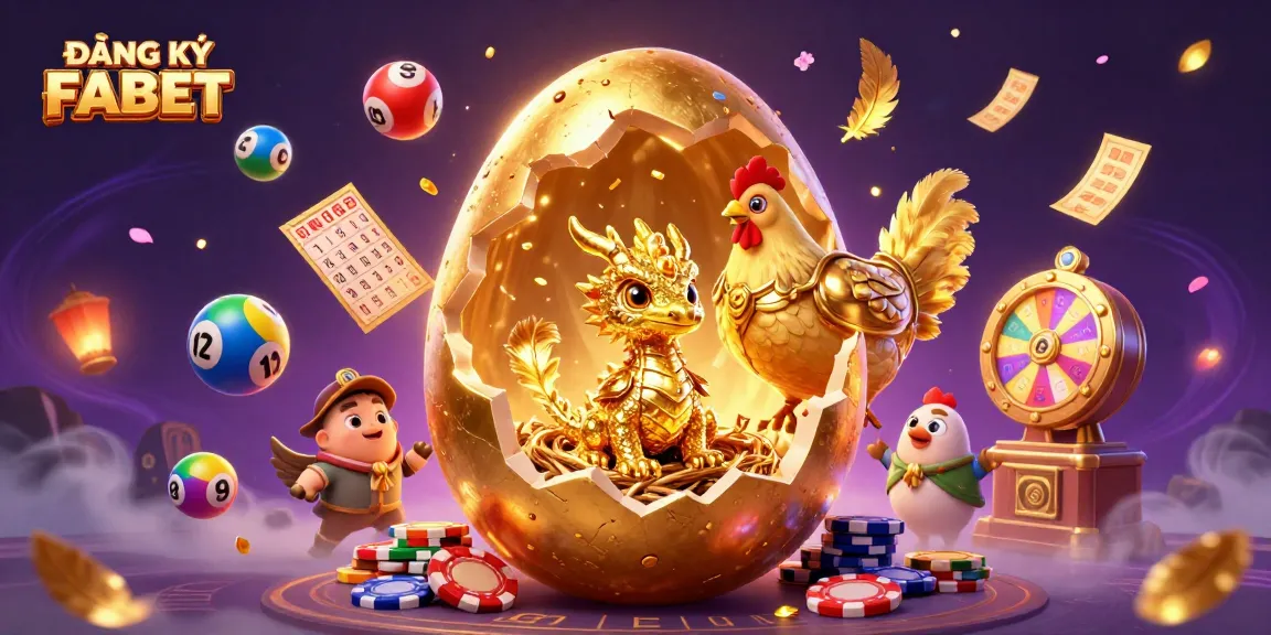 Engage with ĐĂNG KÝ FABET in a golden dragon-themed casino experience filled with vibrant gaming elements.
