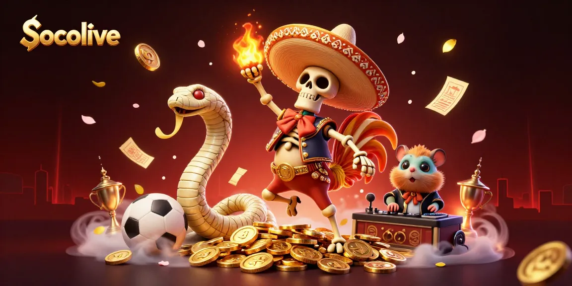 Socolive provides an exciting victory dance scene with unique 3D characters celebrating in a vibrant casino atmosphere.